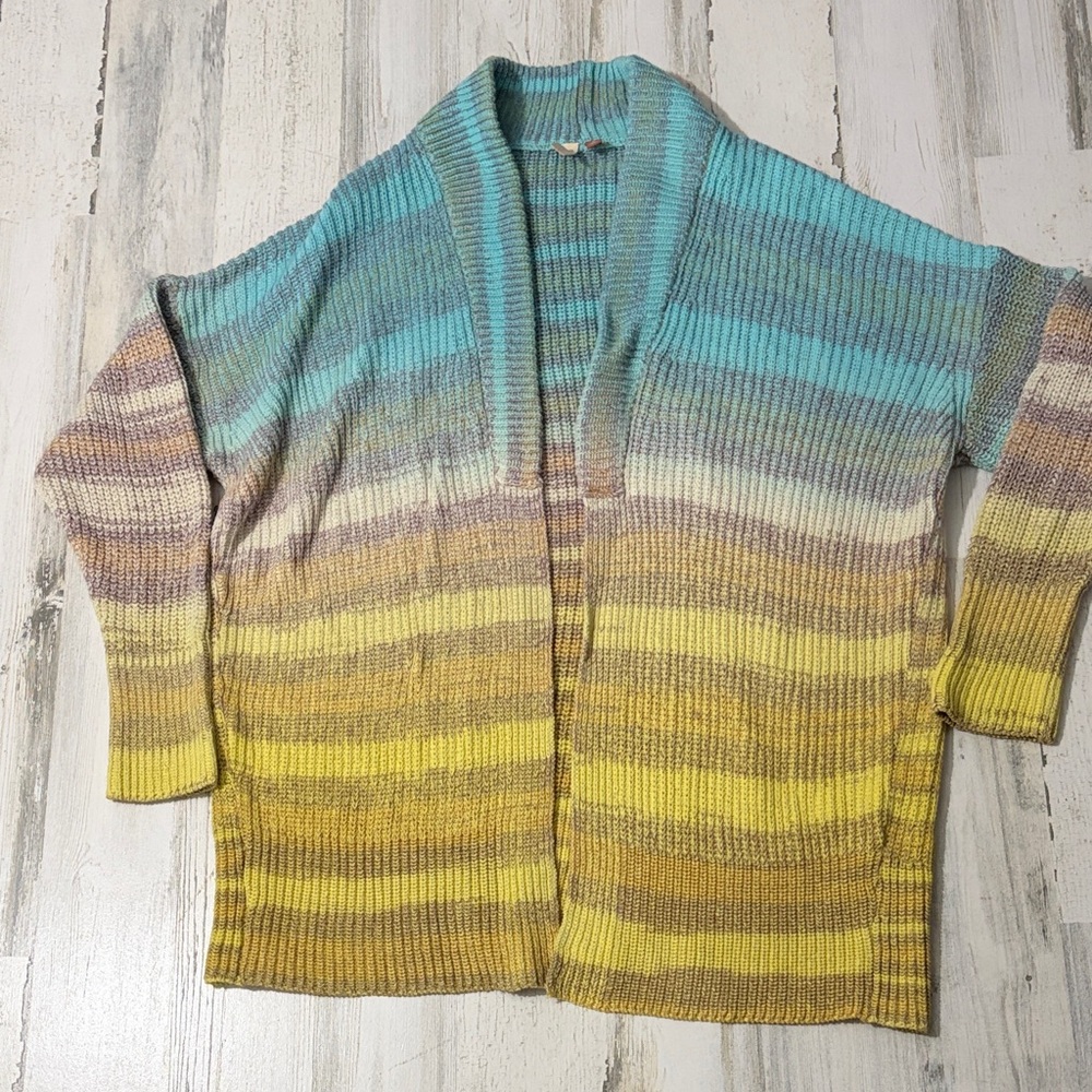Anthropologie Pilcro Space Dyed Open Front Cardigan Size Medium - Picture 3 of 10